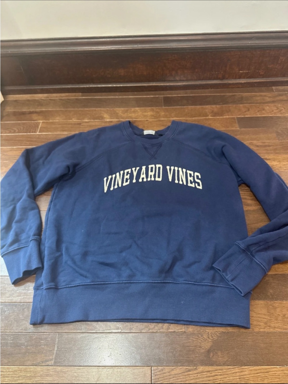 Vineyard Vines Navy Crewneck with White Arch Logo